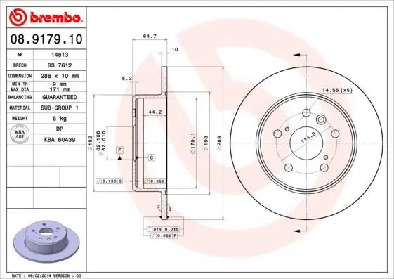 Handler.Part Brake disc BREMBO 08917910 1