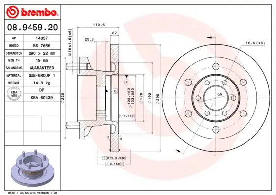 Handler.Part Brake disc BREMBO 08945920 1