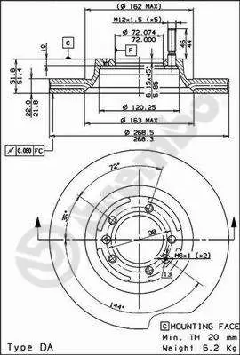 Handler.Part Brake disc BREMBO 09411510 1