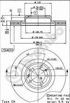 Handler.Part Brake disc BREMBO 09498410 1