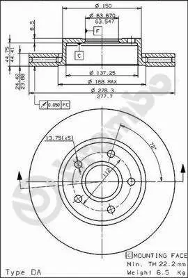 Handler.Part Brake disc BREMBO 09579510 1