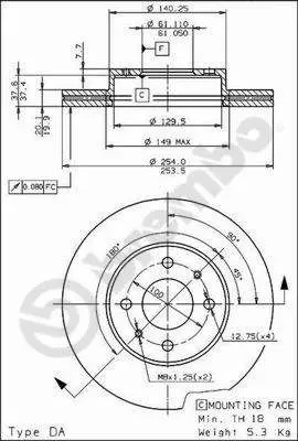 Handler.Part Brake disc BREMBO 09674310 1