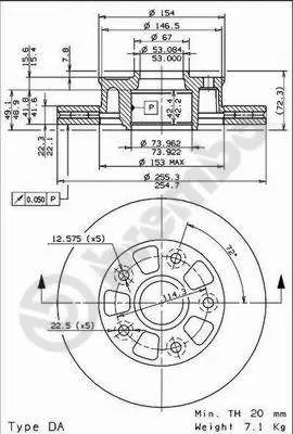 Handler.Part Brake disc BREMBO 09685110 1