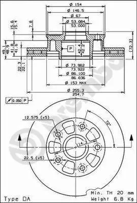 Handler.Part Brake disc BREMBO 09685120 1