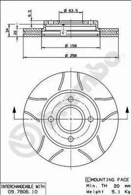 Handler.Part Brake disc BREMBO 09780675 1