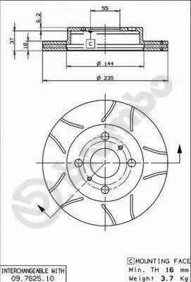 Handler.Part Brake disc BREMBO 09782575 1