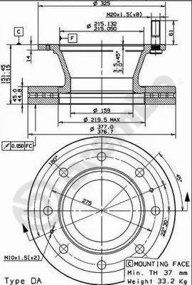 Handler.Part Brake disc BREMBO 09792940 1