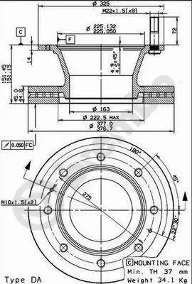 Handler.Part Brake disc BREMBO 09792980 1