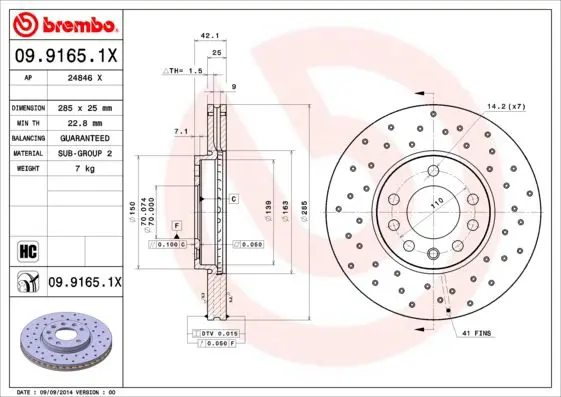 Handler.Part Brake disc BREMBO 0991651X 1