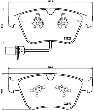 Handler.Part Brake pad set, disc brake BREMBO P05003 1