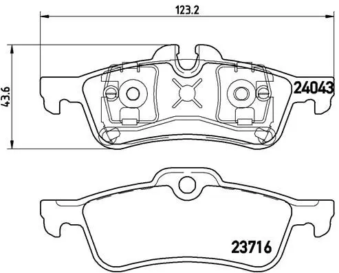 Handler.Part Brake pad set, disc brake BREMBO P06032 1