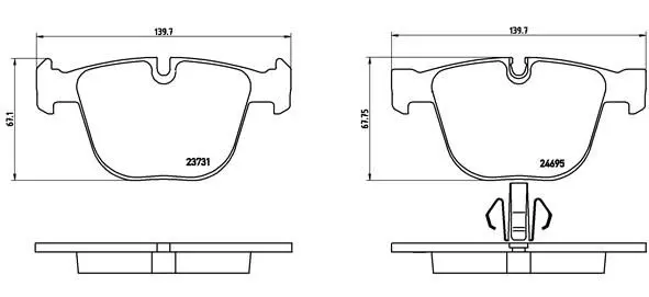 Handler.Part Brake pad set, disc brake BREMBO P06053 1