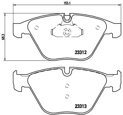 Handler.Part Brake pad set, disc brake BREMBO P06054 1