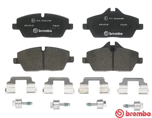 Handler.Part Brake pad set, disc brake BREMBO P06091 2