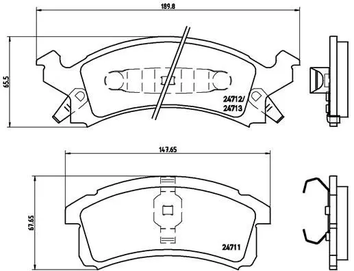 Handler.Part Brake pad set, disc brake BREMBO P07004 1