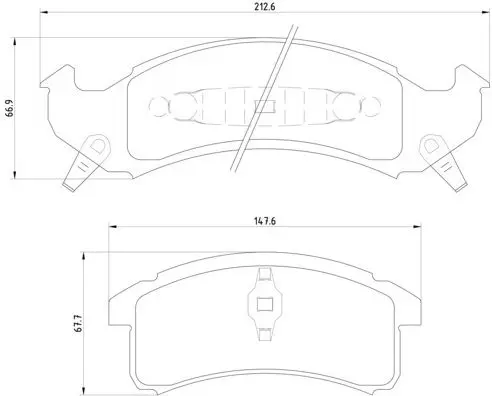 Handler.Part Brake pad set, disc brake BREMBO P09002 1