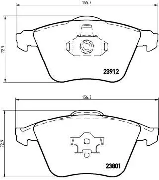 Handler.Part Brake pad set, disc brake BREMBO P10012 1