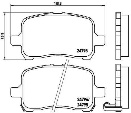 Handler.Part Brake pad set, disc brake BREMBO P10015 1