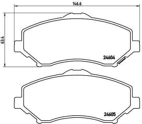 Handler.Part Brake pad set, disc brake BREMBO P11025 1