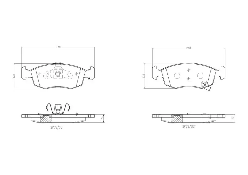 Handler.Part Brake pad set, disc brake BREMBO P11031 1