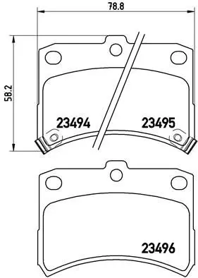 Handler.Part Brake pad set, disc brake BREMBO P16009 1