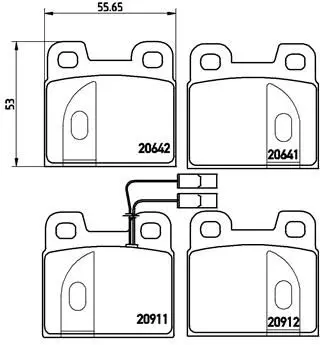 Handler.Part Brake pad set, disc brake BREMBO P23020 1