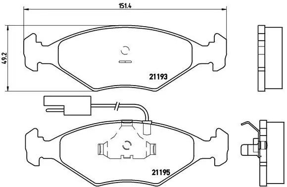 Handler.Part Brake pad set, disc brake BREMBO P23039 1