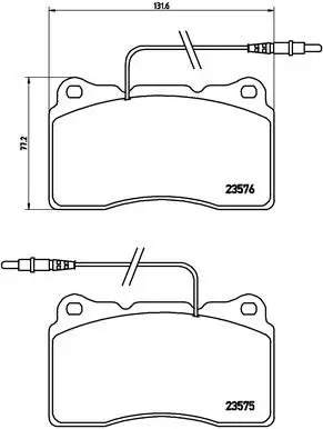 Handler.Part Brake pad set, disc brake BREMBO P23082 1