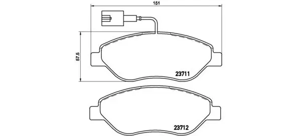 Handler.Part Brake pad set, disc brake BREMBO P23086 1