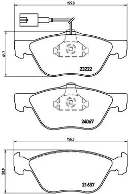 Handler.Part Brake pad set, disc brake BREMBO P23112 1