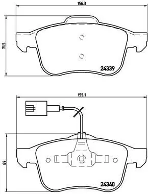 Handler.Part Brake pad set, disc brake BREMBO P23103 1