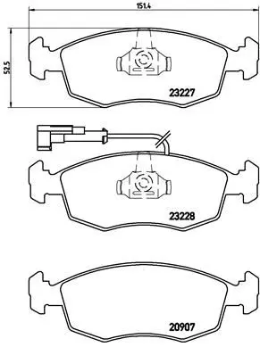 Handler.Part Brake pad set, disc brake BREMBO P23121 1