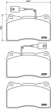 Handler.Part Brake pad set, disc brake BREMBO P23134 1