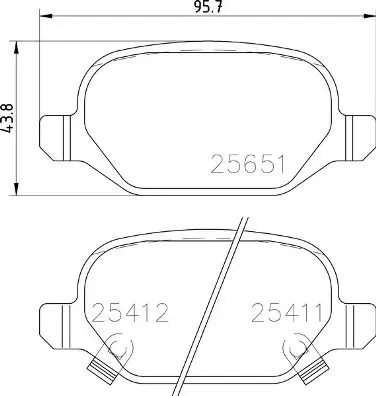 Handler.Part Brake pad set, disc brake BREMBO P23151 1