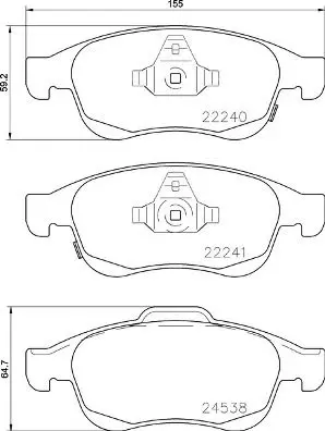 Handler.Part Brake pad set, disc brake BREMBO P23165 1