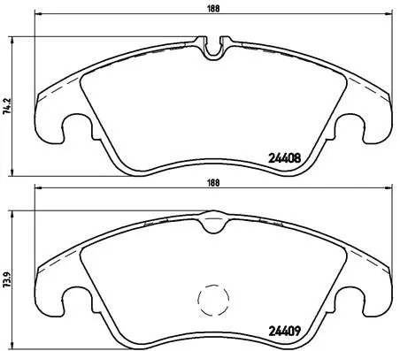 Handler.Part Brake pad set, disc brake BREMBO P24074 1