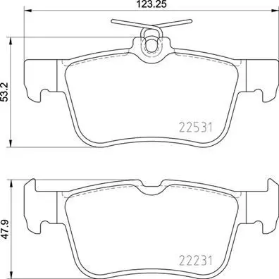 Handler.Part Brake pad set, disc brake BREMBO P24175 1