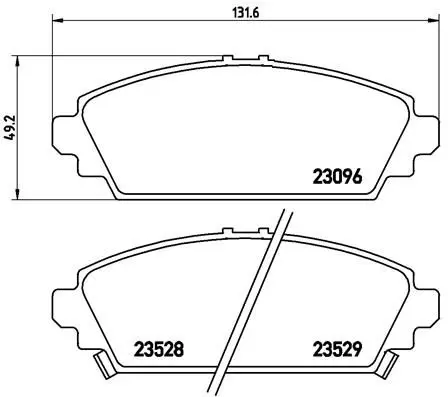 Handler.Part Brake pad set, disc brake BREMBO P28031 1