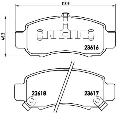 Handler.Part Brake pad set, disc brake BREMBO P28033 1