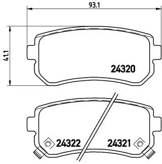 Handler.Part Brake pad set, disc brake BREMBO P30025 1