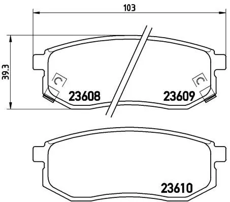 Handler.Part Brake pad set, disc brake BREMBO P30030 1