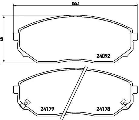 Handler.Part Brake pad set, disc brake BREMBO P30019 1