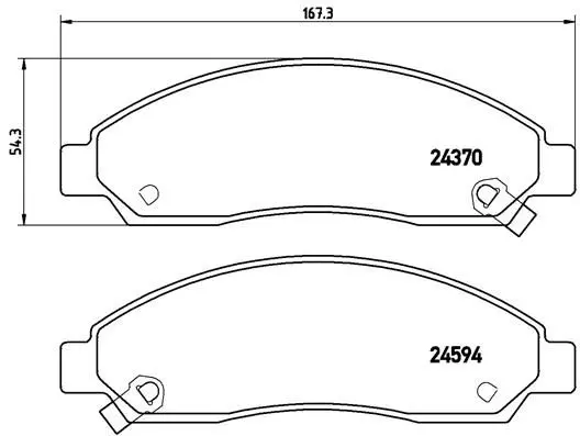 Handler.Part Brake pad set, disc brake BREMBO P34005 1