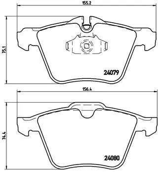 Handler.Part Brake pad set, disc brake BREMBO P36019 1