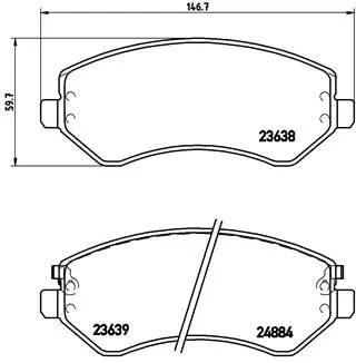 Handler.Part Brake pad set, disc brake BREMBO P37007 1