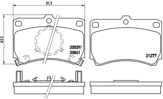 Handler.Part Brake pad set, disc brake BREMBO P44025 2