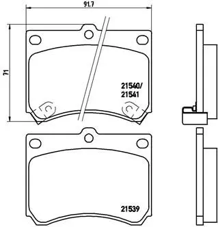 Handler.Part Brake pad set, disc brake BREMBO P49011 1