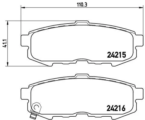 Handler.Part Brake pad set, disc brake BREMBO P49042 1