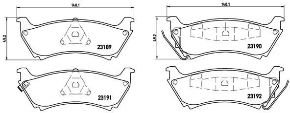 Handler.Part Brake pad set, disc brake BREMBO P50040 1