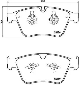 Handler.Part Brake pad set, disc brake BREMBO P50105 1